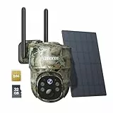 iZEEKER 4G LTE Cámara de Caza Solar, Cámara de Fototrampeo 2K PTZ con Tarjeta SD & SIM Vista Completa de 360° Transmisión en Vivo IR Sin Brillo Visión Nocturna Detección de Movimiento IP65 Impermeable