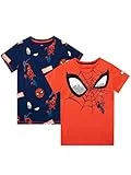 Marvel Pack de 2 Camisetas de Spider-Man para Niños Camiseta de Manga Corta para Infantiles Multicolor 5-6 años