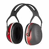 3M Peltor - Orejeras X3A con diadema, 95-110 dB, Negro/Rojo, Talla única