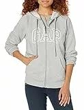 Gap Sudadera con Capucha para Mujer, con Logotipo y Cremallera Completa, Gris Jaspeado Claro B08, S