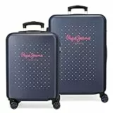 Pepe Jeans Molly, Juego De Maletas Rígidas 55 68cm Niñas, Multicolor, Media