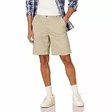Amazon Essentials Pantalones Cortos Chinos de Corte Clásico de 23cm Hombre, Caqui, 36W