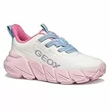Geox J FLEXYPER Fast Girl, Zapatillas, White/Pink, 33 EU