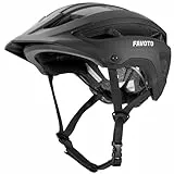 Favoto Casco MTB Bicicleta Adulto Hombre Mujer - Casco de Ciclismo Montaña Ligero con Triple Capa de Protección, 14 Ventilaciones, Visera Desmontable y Forro Lavable (59-61 cm, Negro Mate)