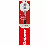 COLGATE - Cepillo de dientes manual Max White Ultra - Hebras con infusión de carbón - Diseñado para eliminar las manchas de la superficie