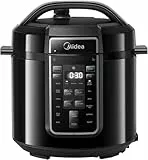 Midea Olla Eléctrica 9 en 1, 12 Preajustes Instantáneos, Antiadherente, Arrocera, Cocción Lenta, Vapor de Acero Inoxidable, 6 Cuartos