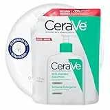 CeraVe Recambio de Gel Limpiador Espumoso, Para Piel Normal a Grasa, Elimina Exceso de Sebo, Enriquecido con Ceramidas Esenciales, Niacinamida y Ácido Hialurónico, Apto para Rostro y Cuerpo, 473 ml