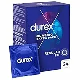 Durex CLASSIC EXTRA SAFE Condones lubricantes más gruesos 24 unidades