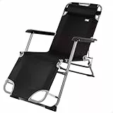 AKTIVE Tumbona Negro 153 x 33 x 47 cm