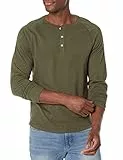 Amazon Essentials Camisa Henley de Manga Larga de Ajuste Entallado Hombre, Verde Oliva Mezcla, M