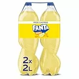 Fanta Limón - Refresco con 6 % de Zumo de Limón, Bajo en Calorías - Pack de 2 Botellas 2L