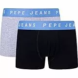 Pepe Jeans Logo Tk LR 2P Trunks, Negro (Black), M (Pack de 2) para Hombre