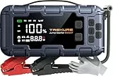 TREKURE 8-en-1 6500A Arrancador de Baterias de Coche, Arrancador de Coches con Compresor de Aire de 160 PSI (para All Gas o 12L Diesel), PD45W con Pantalla Grande LCD y Guantes Aislantes
