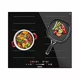 Cecotec Placa de Inducción 1 Fuego + 1 Zona Flex Bolero Squad 4001 Flex. 7200W, 9 Niveles, Bajo Consumo, Temporizador, Booster Function, Control Táctil, Bloqueo para Niños, Stop&Go