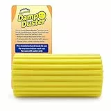 Scrub Daddy Damp Duster, Esponja Mágica Atrapapolvo, Plumero para Limpiar Persianas Venecianas y de Madera, Ventilaciones, Radiadores, Zócalos, Espejos y Telarañas - Atrapa Polvo - Amarillo