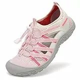 SAGUARO Sandalias de Trekking para Mujer Al Aire Libre Sandalias de Senderismo Deportivas con Puntera Cerrada Antideslizante y Transpirables Rosa 40 EU