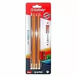 Kathay 86233100. Pack de 4 Lápices HB Grafito con Goma de Borrar + Afilalápices