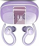 Auriculares Inalambricos Deportivos,48H Auriculares Bluetooth 5.3 HiFi Estéreo, con Reducción de Ruido CVC8.0,Cascos Inalambricos Bluetooth con Gancho, IPX7 Impermeable Running Auriculares, Morado