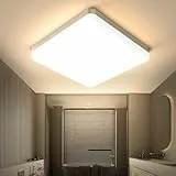 OTREN Plafón LED Moderna, 3000K Lámpara Cuadrada, IP44 Luz de Techo para Baño, Cocina, Pasillo, Balcón, Dormitorio, Ø20CM