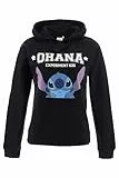 Disney Stitch Sudadera para Mujer, Sueter Diseño Stitch Sudadera Textil Suave, Sudadera con Capucha para Niñas, Regalo para Mujer y Adolescentes | Talla L | Negro