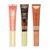 Revolution Beauty London Pro Set de Maquillaje en Crema para Contorno, Colorete e iluminador, Vegano y sin crueldad, Ligero, 1x12ml, 2x15ml