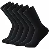 Balseti Calcetin de Colores Básicos, Formales y Estampados Vibrantes para Hombres. 80% Algodón. Pack de 6 Pares. Talla Única 40-45. (FR/ES, Números, 40, 45, Regular, Regular, 14 - Negro 2 (40-45))