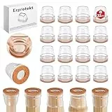 Ezprotekt Protectores de Suelo de Silicona Transparente mejorados para Patas de Silla, 21-25mmTapas de Silicona 32P con Fieltro Envuelto, Fundas de para Patas de Silla, Protectores de pies de Silla