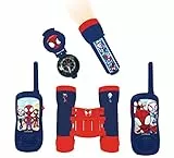LEXIBOOK, Spidey y su superequipo – Set de Aventurero Completo Spiderman, para niños, Walkie-Talkies 120m, Binoculares, Linterna, Brújula, Rojo/Azul, RPTW11SP