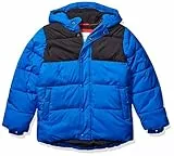 Amazon Essentials Chaqueta Gruesa y Acolchada con Capucha Niño, Azul Cobalto Negro Bloque de Color, 5 años