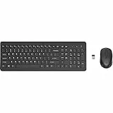 HP 330 Combo de Teclado y Ratón Inalámbricos - (1600 PPP, Puerto USB-A, Indicadores LED, Teclas con Atajos, Windows 10; Windows 11) QWERTY Español, Color Negro