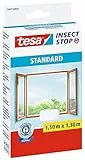 tesa Insect Stop Malla Mosquitera STANDARD para Ventanas - Mosquitera Autoadhesiva - Recortable al Tamaño Deseado - Blanca, 110 cm x 130 cm
