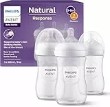 Philips Avent Biberón Natural Response: 3 biberones para bebés recién nacidos de 260 ml, sin BPA, 3-6 mes (modelo SCY903/03)