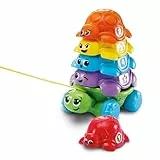 VTech-Baby Apilables de Colores Las Tortugas arcoíris, Juguete de Arrastre para apilar, Bebés +12 Meses, Encaja Apila Tira y Cuenta, Versión ESP