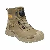 DEWALT Lander Botas de trabajo impermeables de piel nobuk para hombre, ajuste ancho, cierre BOA, puntera de seguridad no metálica, piedra, 42 EU