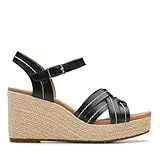 Clarks Sabina Strap, Sandalia Mujer, Black Leather, 39 EU