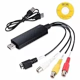 Convertidor de vídeo y audio USB, USB 2.0 Audio Video Dispositivo VHS Mini DV, convertidor VHS a digital, adaptador de cassette VHS, para Mac y PC, compatible con Windows 11 10 8 7 XP