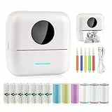 GuKKK Mini Impresora para Movil, Impresora Fotográfica, Portátil Impresora Termica, BT Inalámbrico Impresora Térmica con 13 Rollos de Pape, para Movil Impresora Fotos, para Lista Fotos Nota (A)