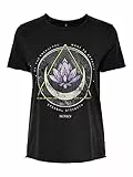 Only Onllucy Reg S/S Top Jrs Noos Camiseta, Negro/Estampado: Loto, L Mujer