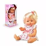 Nenuco Spring Dress, Muñeco Bebé de 35 cm, Cuerpo Duro con Pelo, Bebe Vestido con un Precioso Vestido Primaveral de Mariposas, Puede Beber y Hacer Pipí, Incluye 1 Lacito, +3 años, Famosa (NFNC0000)