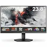 KOORUI G2421V Monitor Gaming QHD 24 Pulgadas, Fast IPS, 180Hz, GTG 1ms, 2560x1440, Adaptive Sync, 2xHDMI 2.0, DP 1.4, HDR400, 90% DCI-P3, Eye Care, Inclinación, VESA 75x75 mm