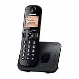 Panasonic KX-TGC210 Teléfono fijo inalámbrico, LCD, Identificador de llamadas, Agenda de 50 números, Tecla de navegación, Modo ECO, Reducción de ruido, Negro