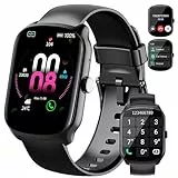 Qecnato Reloj Inteligente Hombre Mujer, Smartwatch 1.95'' Pantalla Curva, Bluetooth Smart Watch 112+ Modos Deportivos Pulsera Actividad, IP68 Impermeable para iOS Android, Negro