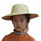 GAOSHA Sombrero de paja para niñas y niños, unisex, clásico, transpirable, ajustable, sol, protección solar, vacaciones, niños, 3-8 años, beige, caqui, See size chart