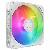 Cooler Master SickleFlow Edge 120 ARGB - Ventilador PC 120 mm (690~2500 RPM, PWM), Alto Flujo de Aire (70,7 CFM) y Presión Estática (3,61 mmH2O), ARGB Gen2, Máximo 32,8 dBA - Blanco