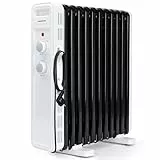 Aigostar Radiador Electrico,11 elementos, 3 niveles de potencia y termostato ajustable. Protección contra sobrecalentamiento y vuelcos. Ahorro de energía. 20 ㎡ Luke