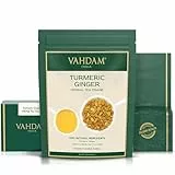 VAHDAM, Té de cúrcuma y jengibre (100 g) | Té de hierbas | sin cafeína | Infusión de té de hierbas | Ingredientes 100% naturales