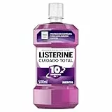 Listerine Cuidado Total (1x500 ml), enjuague bucal con alcohol, colutorio encías con 10 beneficios en 1, elixir bucal con 12 h de protección, para unos dientes blancos