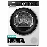 Hisense DH3S902BW3 - Secadora, 9 kg, Secado Auto Dry, Secado Rápido, Secado Anti Arrugas, Secado Allergy Care, Secado Anti Enredos, Estante de Secado, Blanco