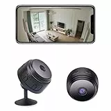 Mini cámara 1080P Full HD WiFi Cámara de vigilancia giratoria 360° con Detector de Movimiento y visión Nocturna, Seguridad doméstica y vigilancia en Tiempo Real