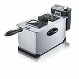 SEVERIN S72431 Freidora, Capacidad 3 L, Cantidad de Fritura 400 g, 2.000 W, Acero Inoxidable/Negro